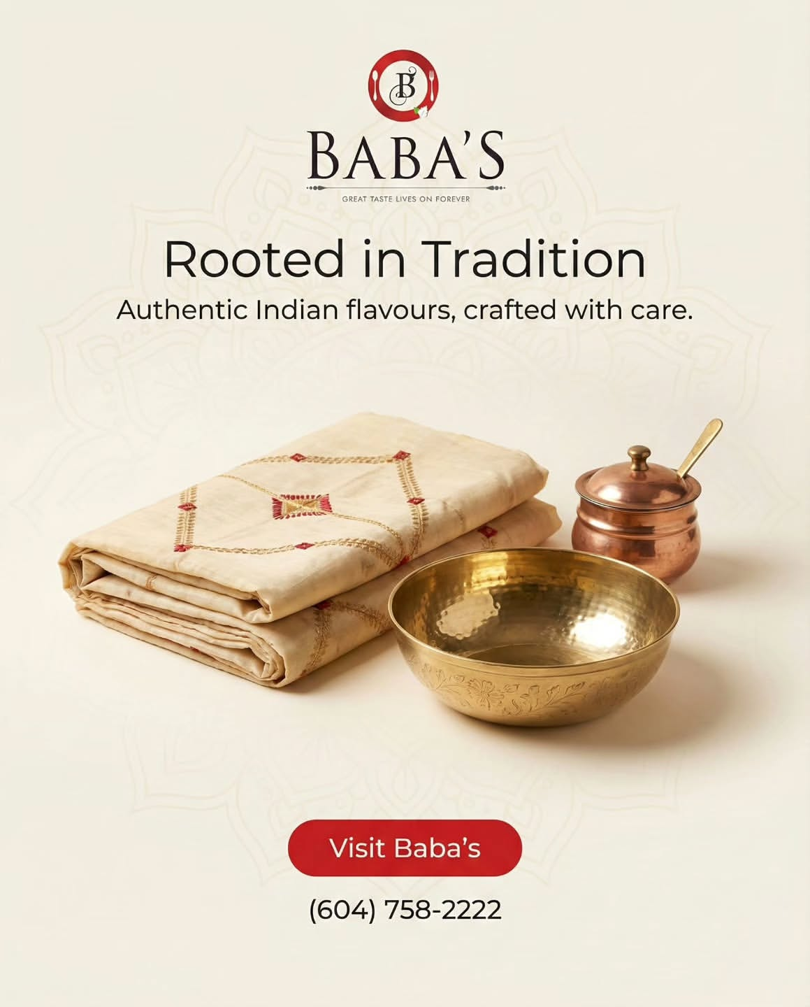 Rooted in tradition — authentic Indian flavours, crafted with care.